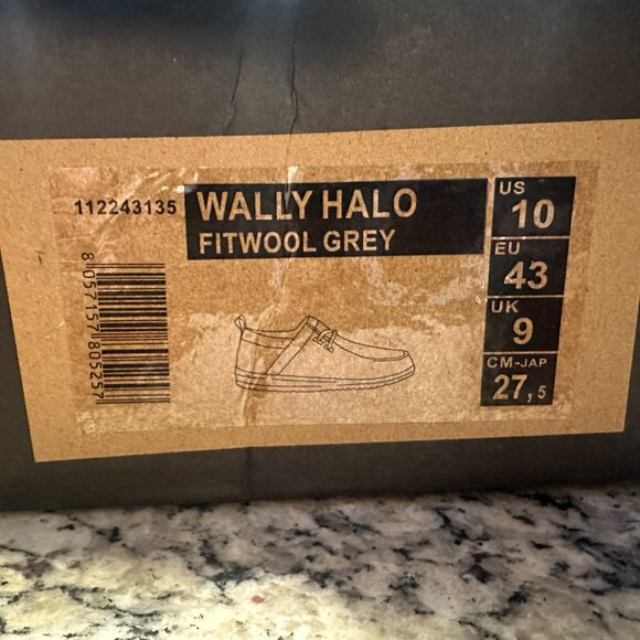HEY DUDE WALLY HALO FITWOOL GREY 10 - Picture 2 of 5
